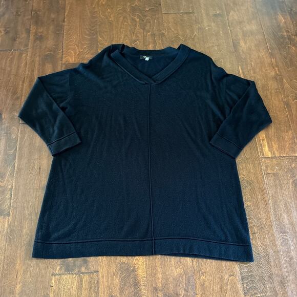 Cupio Sweater Size Small Black V Neck Soft Cozy Viscose Oversized - Picture 1 of 8